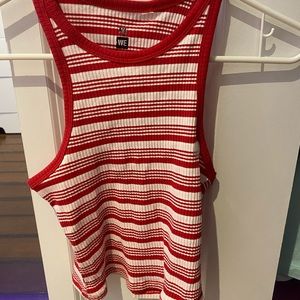 red and white top from pacsun